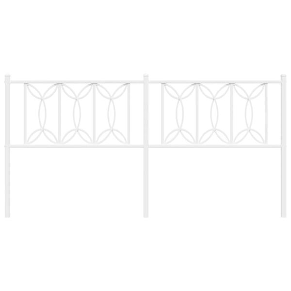 vidaXL Метална табла за глава, бяла, 180 см