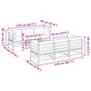vidaXL Градински диван от 7 части с възглавници, импрегниран бор