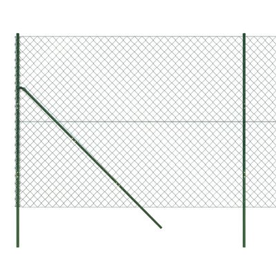 vidaXL Плетена оградна мрежа, зелена, 1,8x25 м