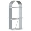 vidaXL Поставка за дърва, светлосив, 80x45x190 см, поцинкована стомана