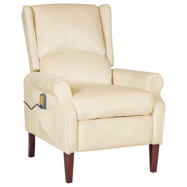 vidaXL Масажен наклоняем стол, кремав, кадифе