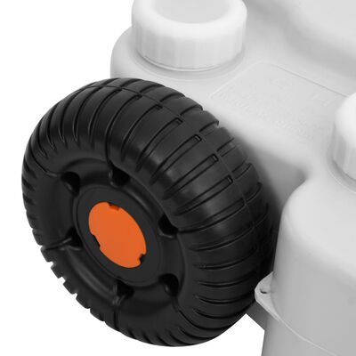 vidaXL Резервоар за вода на колела за къмпинг, 30 л, сив