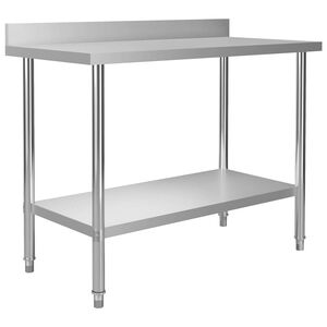 vidaXL Кухненска работна маса с панел 120x60x93 см неръждаема стомана