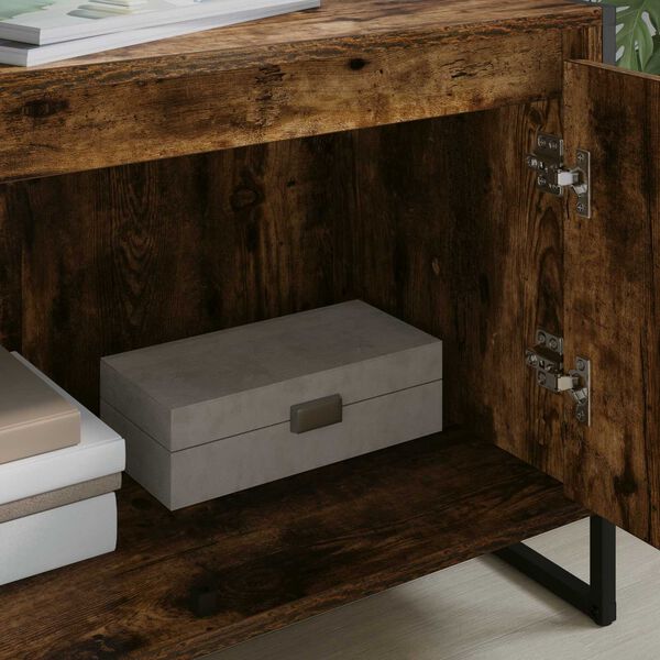 vidaXL ТВ шкаф Димящ дъб 140 x 36 x 49.5 см Инженерно дърво