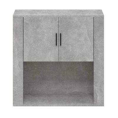 vidaXL Стенен шкаф, бетонно сив, 80x33x80 см, инженерно дърво