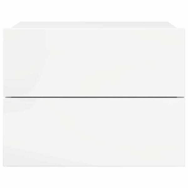 vidaXL Нощни шкафчета, 2 бр, бял гланц, 40x30x30 см, инженерно дърво