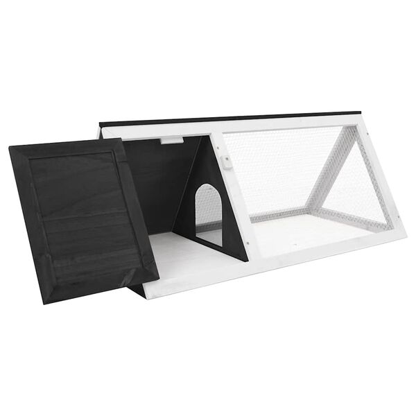 vidaXL Клетка за зайци, сива, дърво