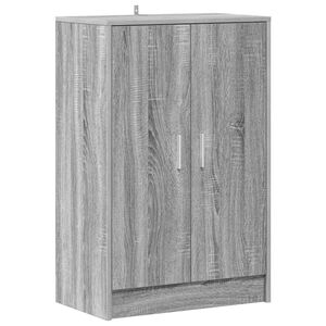 vidaXL Шкаф за обувки, сив сонома, 60x35x92 см, инженерно дърво