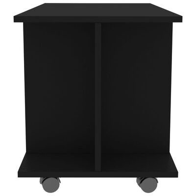 vidaXL ТВ шкаф с колелца, черно, 80x40x45 см, ПДЧ