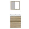 vidaXL Шкаф за баня с мивка и огледало, дъб сонома