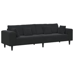 vidaXL Диван Черно 250 x 77 x 76 см Кадифе