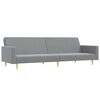 vidaXL 2-местен диван с табуретка, светлосив, текстил