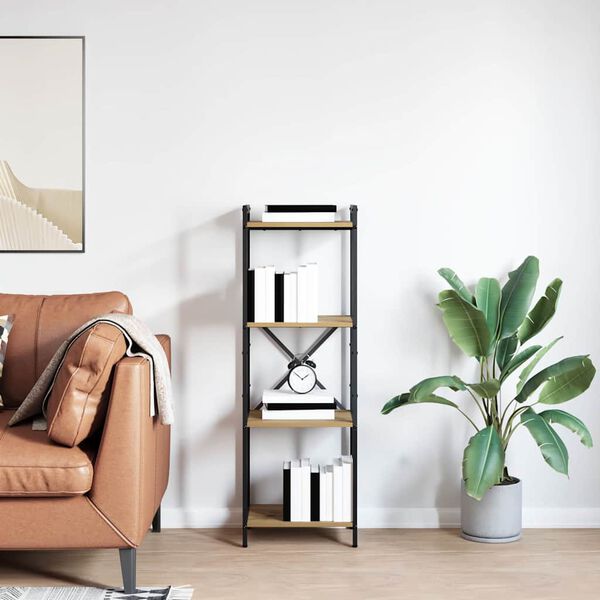 vidaXL Рафт за книги Дъб 40 x 30 x 119 см Инженерно дърво