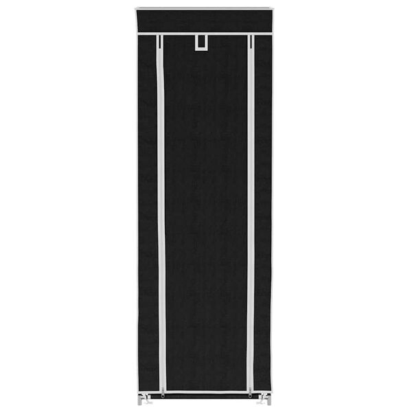 Платнен шкаф за обувки с покривало 57 х 29 х 162 см, черен