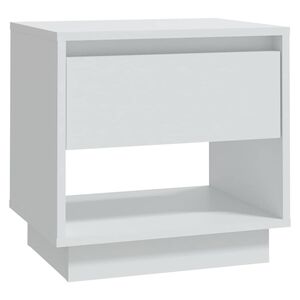 vidaXL Нощно шкафче, бяло, 45x34x44 см, инженерно дърво