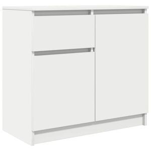 vidaXL Бюфет с чекмеджета, бял, 71x35x65 см, инженерно дърво