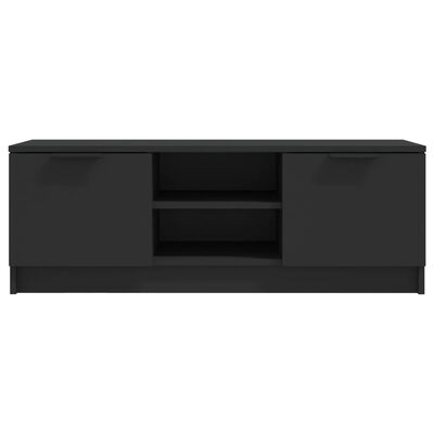 vidaXL ТВ шкаф, черен, 102x35x36,5 см, инженерно дърво