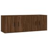 vidaXL ТВ шкафове със стенен монтаж, 2 бр, кафяв дъб, 57x34,5x40 см