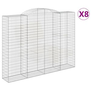 vidaXL Габионни кошници арка 8 бр 300x50x220/240 см поцинковано желязо
