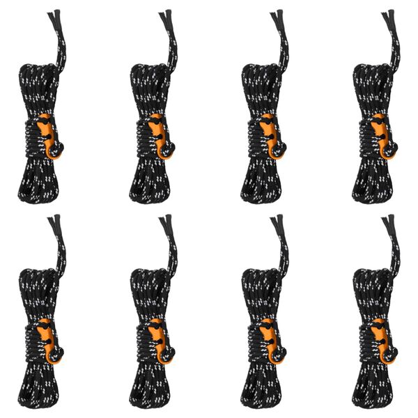 vidaXL Опъващи въжета за палатка с ключове и рефлектори 8 бр 4 м 4 мм