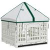 vidaXL 4 панелна клетка за кучета с покрив 122 x 106,5 x 82 см Бяло