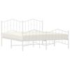 vidaXL Метална рамка за легло с горна и долна табла,&nbsp;бяла, 160x200 см