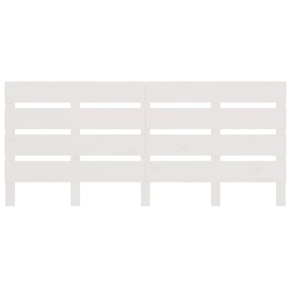 vidaXL Табла за спалня, бяла, 140x3x80 см, борово дърво масив