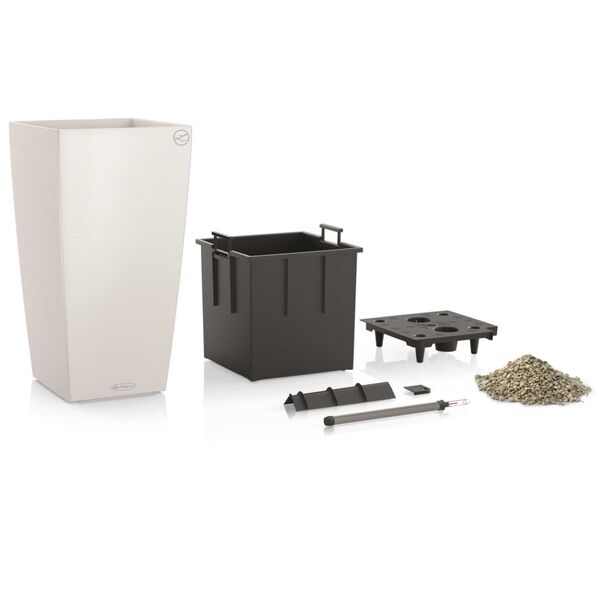 LECHUZA Плантер Cubico Color 40 ALL-IN-ONE, бял, 13150