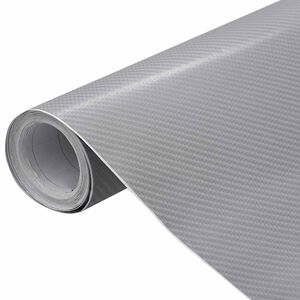 vidaXL Фолиа за кола, 2 бр, 4D сребристи, 100x150 см+50x150 см