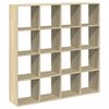 vidaXL Библиотека, дъб сонома, 137,5x29x137,5 см, инженерно дърво