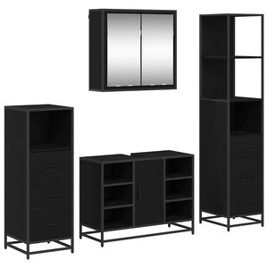 vidaXL Комплект мебели за баня 4 бр. Черния дъб 80 x 33 x 60 см