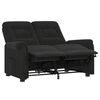vidaXL 2-местен масажен реклайнер, черен, микрофибърна тъкан