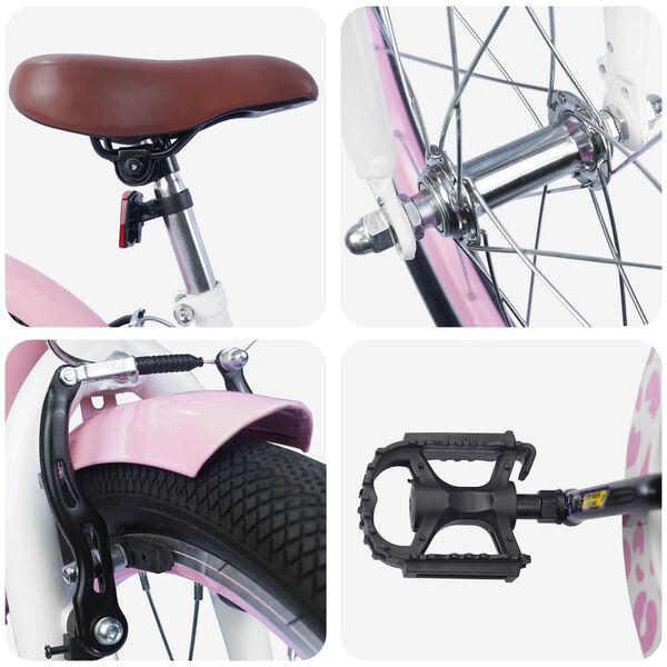 vidaXL Детски Велосипед 18 инча за 5-7 години Светло розово