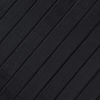 vidaXL Килим, правоъгълен, черен, 100x400 см, бамбук