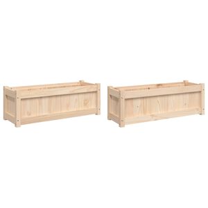 vidaXL Градински сандъци, 2 бр, борово дърво масив