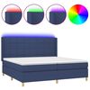 vidaXL Боксспринг легло с матрак и LED, синя, 200x200 см, плат