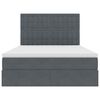 vidaXL Легло с място за съхранение и LED Тъмен сив 140 x 200 cm Кадифе