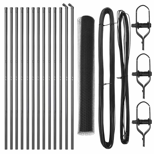 vidaXL Стълб за ограда. Сив 25 x 1,2 м (13 мм мрежа) Стомана