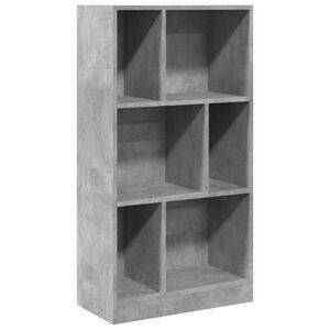 vidaXL Библиотека, бетонно сива, 57x28,5x107,5 см, инженерно дърво