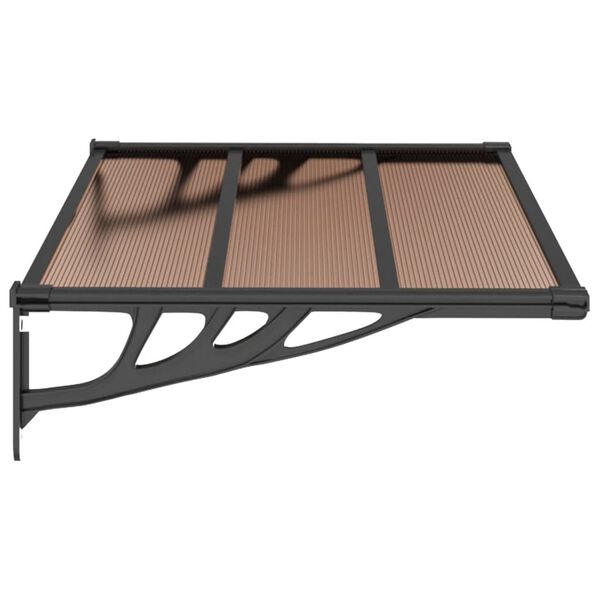 vidaXL Навес за врата, черен, 122x90 см, поликарбонат