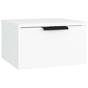 vidaXL Нощно шкафче за стенен монтаж, бяло, 34x30x20 см