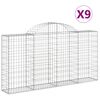 vidaXL Габионни кошници арка 9 бр 200x30x100/120 см поцинковано желязо