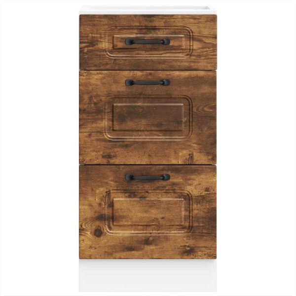 vidaXL Кухненски шкаф, "Kalmar", опушен дъб, инженерно дърво