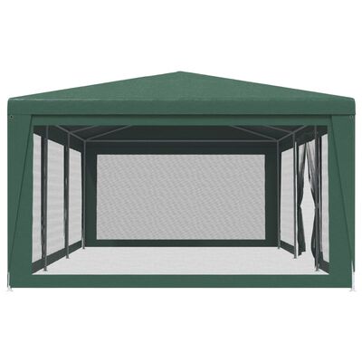 vidaXL Парти палатка с 8 мрежести странични стени зелена 9x4 м HDPE