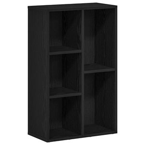 vidaXL Библиотека, черен дъб, 50x25x80 см, инженерно дърво