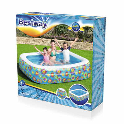Bestway Детски надуваем басейн, син, 229x152x56 см