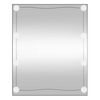 vidaXL Стенно огледало с LED лампи 50x60 см стъкло правоъгълно