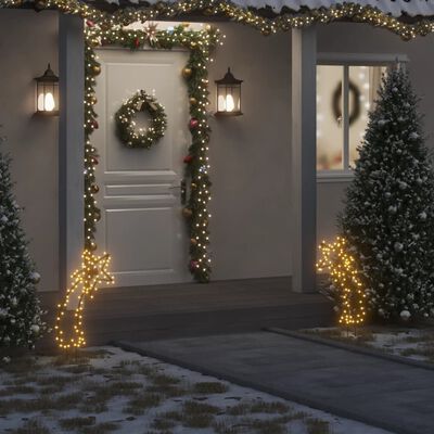 vidaXL Коледна светеща украса с шипове, метеор, 80 LED, 62 см