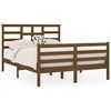 vidaXL Рамка за легло меденокафява дърво масив 135x190 cм Double
