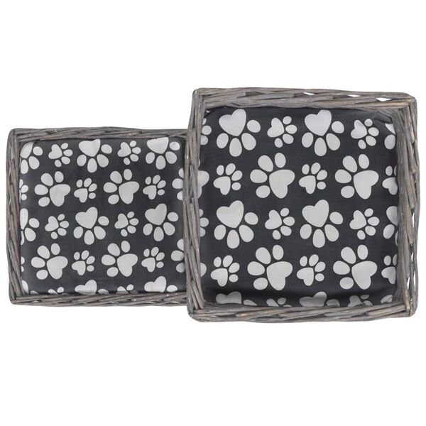 vidaXL Върбово котешко дърво/къща/замък/драскалка с възглавница